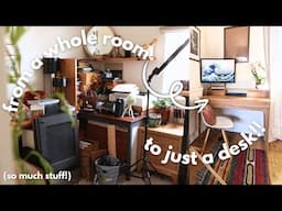 I Had to Drastically Downsize My Workspace! · Decluttering All My Art and Office Supplies