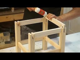 Castle Joint Tenon Joint Dowel Joint No Nails or Screws Diy Woodworking and Making a Wooden Stool