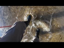 Spudding all the Local Unsafe Ice for First Ice Crappies!