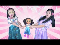 Kids play doll and transform into Disney Encanto Mirabel and Isabela