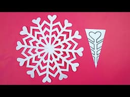 Love Shape Paper Cutting Design For Valentine | How to Make Paper Snowflake | Easy Paper Crafts