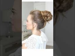 Easy 💫 Bun Updo • #hairshorts #hairstyles #hairtutorials #updo #messybun #hairup #weddinghair #hair