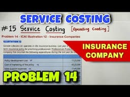 #15 Service or Operating Costing - Problem 14 - ICAI Illustration 12 - By Saheb Academy