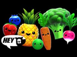 Hey Bear Sensory - Dancing Fruit and Funky Veggies  - Party Remix! - Dance Video