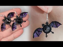 Easy Beaded Earrings Tutorial: How to make beaded bat earrings