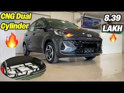 Hyundai Grand i10 Nios Sportz CNG Dual cylinder Model 🔥 CNG cylinders के बाद भी स्पेस 😱 Walkaround 🚘