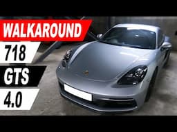 2022 Dolomite Silver Porsche 718 GTS 4.0 PDK Walkaround & Cold Start | 1 Month Ownership feedback