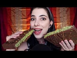 ASMR COMENDO CHOCOLATE DUBAI DE 1.200 KG - Aquele chocolate com recheio verde