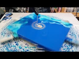 Slotted Dustpan with 2 blowouts! Exploring FLUID ART!! - Acrylic Pour Painting