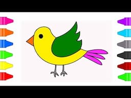 Bird Coloring Page for Kids | Coloring Book for Children