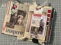 Double Bellybands - Across Two Pages - Using Up Our Tim Holtz Stash