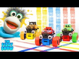 Fizzy & Phoebe Play With Monster Trucks & Discover Colours & Textures | The Fizzy Show Videos