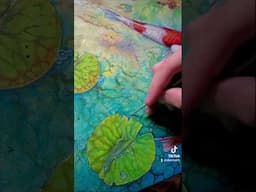 Paint Water Lily Working Process #koifish #trending #ytshorts #trendingshorts #nikzbyranyk  #art