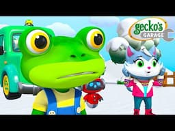 How to Corss the Frozen Lake? | Gecko's Garage | Cars & Truck Videos for Kids