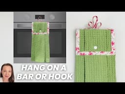 🌟 Hanging Tea Towel with Double Fold Bias Binding | Easy DIY Sewing Project 🌟