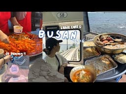 busan vlog | haeundae sand festival, blue line cable cars, and the BEST tteokbokki🤤🐟✨