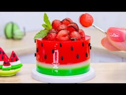 Sweet Miniature Watermelon Cake Jelly Decorating Idea | How To Make Cute Mini Watermelon Fruit Cake