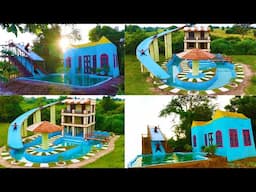 Top 2 ! Mud Resort House vs Bamboo Resort House [Swimming Pool And Slide]