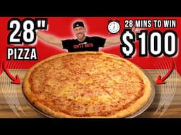 PROFESSIONAL EATER TAKES ON BENNY’S 28-INCH PIZZA CHALLENGE IN UNDER 28 MINUTES | CAN I WIN $100?