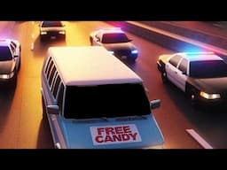 Candy Van Pursuit in Roblox Ai Traffic!