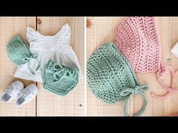 Crochet Vintage Baby Bonnet