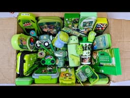 Ben10 & green stationery items - watch, lunch box, side bag, sharpner, eraser, stamp pen, 20cm scale