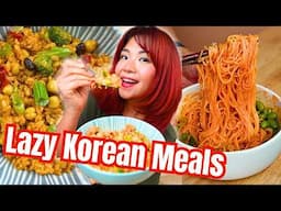 LAZIEST KOREAN MEALS FOR ONE! (Vegan) 🇰🇷 Lazy Korean Recipes