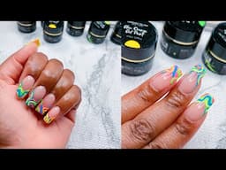 End of Summer Nails!! Madam Glam Neon Gel Paint! Beginner Friendly Nail Art!