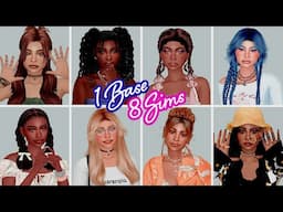 Who is your favorite? 1 Base, 8 Sims + CC Links 💗 Sims 4 CAS Challenge #ts4