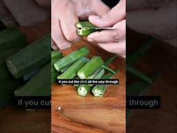 Cutting Okra Vegetable, No Slime! #okra #cuttingskills