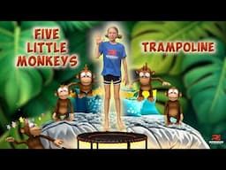 Toddler Trampoline Workout  |  Five Little Monkeys Jumping On The Bed  |  PE Bowman