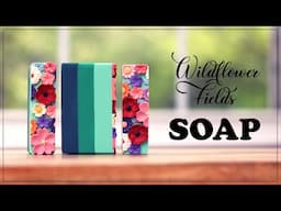 Making Wildflower Fields ~ Cold Process SOAP with 3 types of silk ~ Using up old soap dough flowers