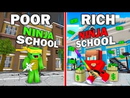 Mikey POOR vs JJ RICH Ninja School Survival Battle in Minecraft ! - Maizen