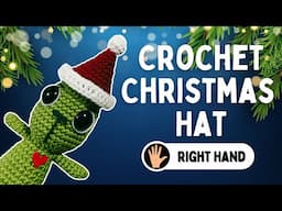 Crochet With Me | Christmas Santa Hat | Grinch Holiday Amigurumi Pattern | Right Hand