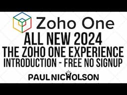 Zoho ONE All New Experience - 2024 Introduction - It's Free No Signup Needed