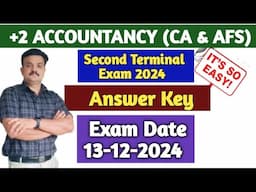 Plus Two Accountancy/Second Term Exam Question paper with  Answer key 2024