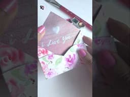 Heart Envelope #DIY #watercolorroses #shorts