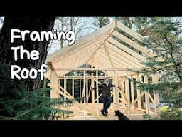 Framing The Roof For My Cabin In The Forest I Building Vlog ep. 3