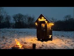 Tiny house blizzard camp out