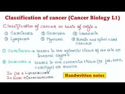 Cancer Biology | Classification of cancer | L1