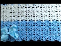 Quick Crochet blanket. Super easy for beginners to crochet. This grows fast so its quick n easy