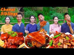 PIG´S FEET! Spicy Pig Trotters Eating Show | Village Funny Mukbang 2022 | Chinese Food |Pork Recipes