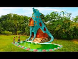 [Full Video] My Holiday in forest! Design Mud Villa House & Swimming Pool By Ancient Skills