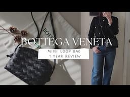 Bottega Veneta Mini Loop Bag 1 Year Review | Wear & Tear | What Fits | Worth it??🤷‍♀️