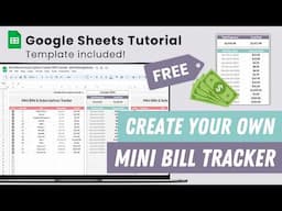 How to Create a Bills & Subscriptions Tracker - FREE Tutorial - Google Sheets Template - Spreadsheet