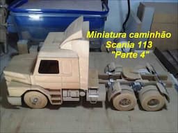 Miniatura de caminhão em madeira MDF Scania 113 Parte 4