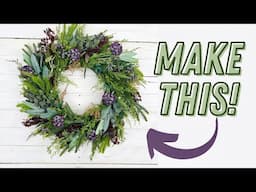 DIY high end realistic winter and spring wreath with faux florals