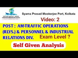 Syama Prasad Mookerjee Port Kolkata AM-TRAFFIC OPERATIONS (RLYS.) PERSONNEL INDUSTRIAL
RELATIONS