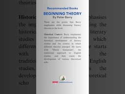 Beginning Theory by Peter Barry Best Book to Study Literary Theory & Criticism #Shorts Alok Mishra