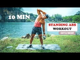 10 MIN STANDING ABS slow & strong sixpack workout.